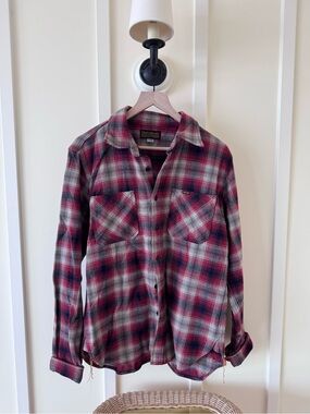 Iron heart Japanese 100% cotton small batch flannel shirt XL red motorcycle rare